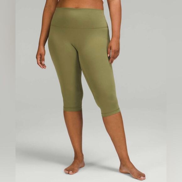 Lululemon Align High-Rise Crop Capri Leggings 17" In Bronze Green Plus Size 20 - Picture 3 of 12